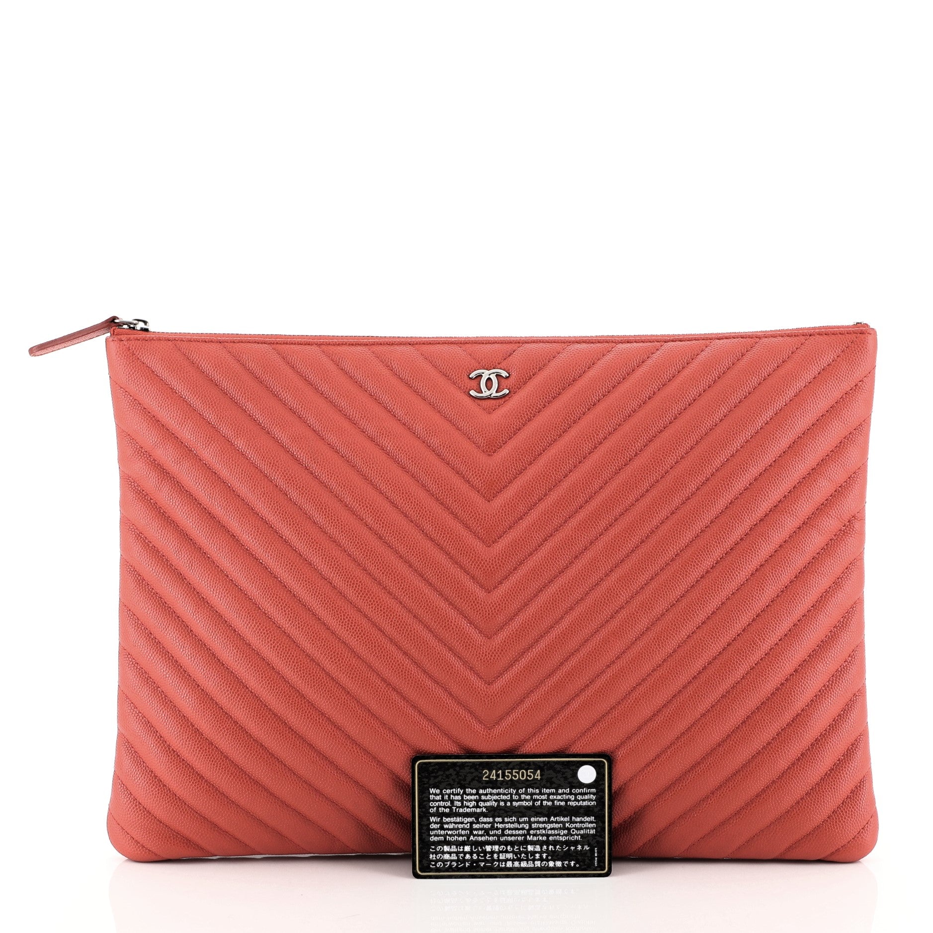 O Case Clutch Chevron Caviar Large