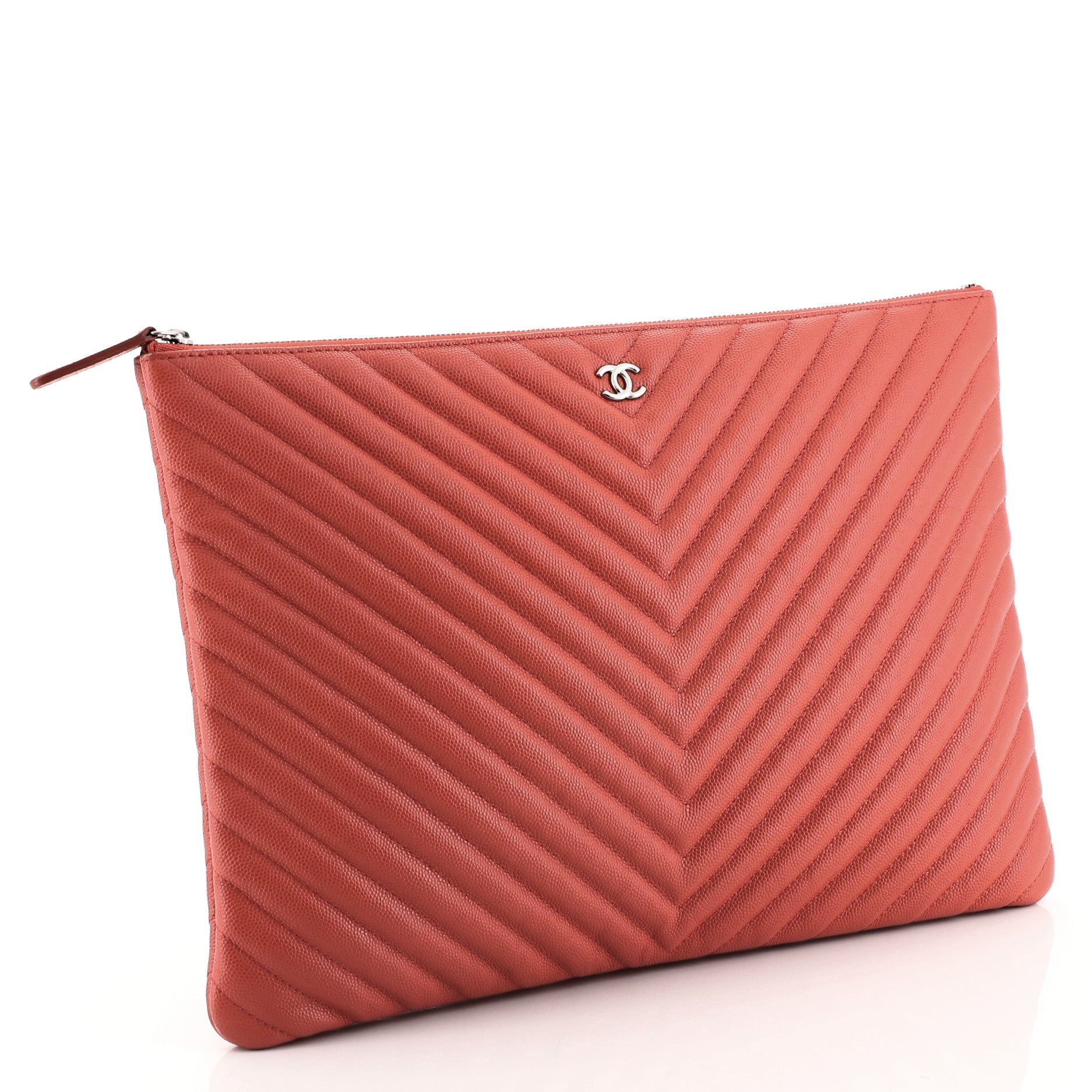 O Case Clutch Chevron Caviar Large
