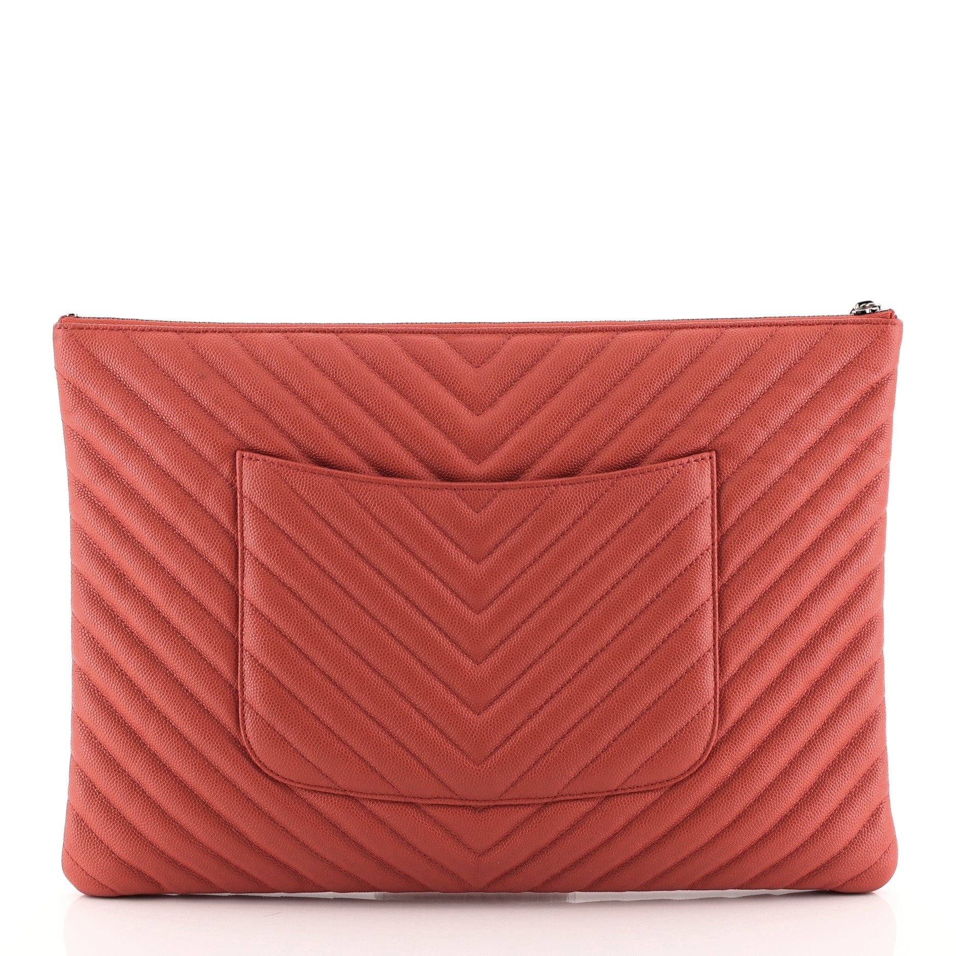O Case Clutch Chevron Caviar Large