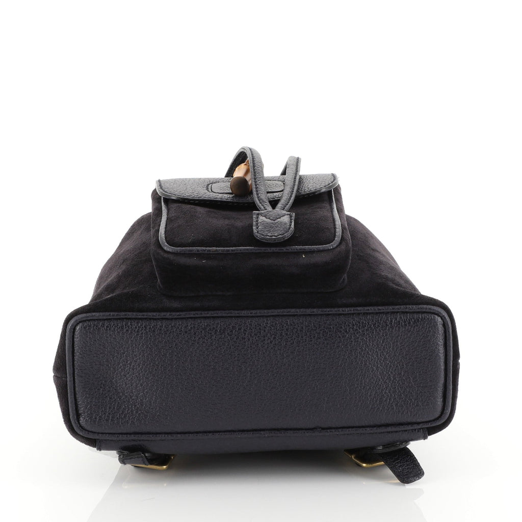 Vintage Bamboo Backpack Suede Mini