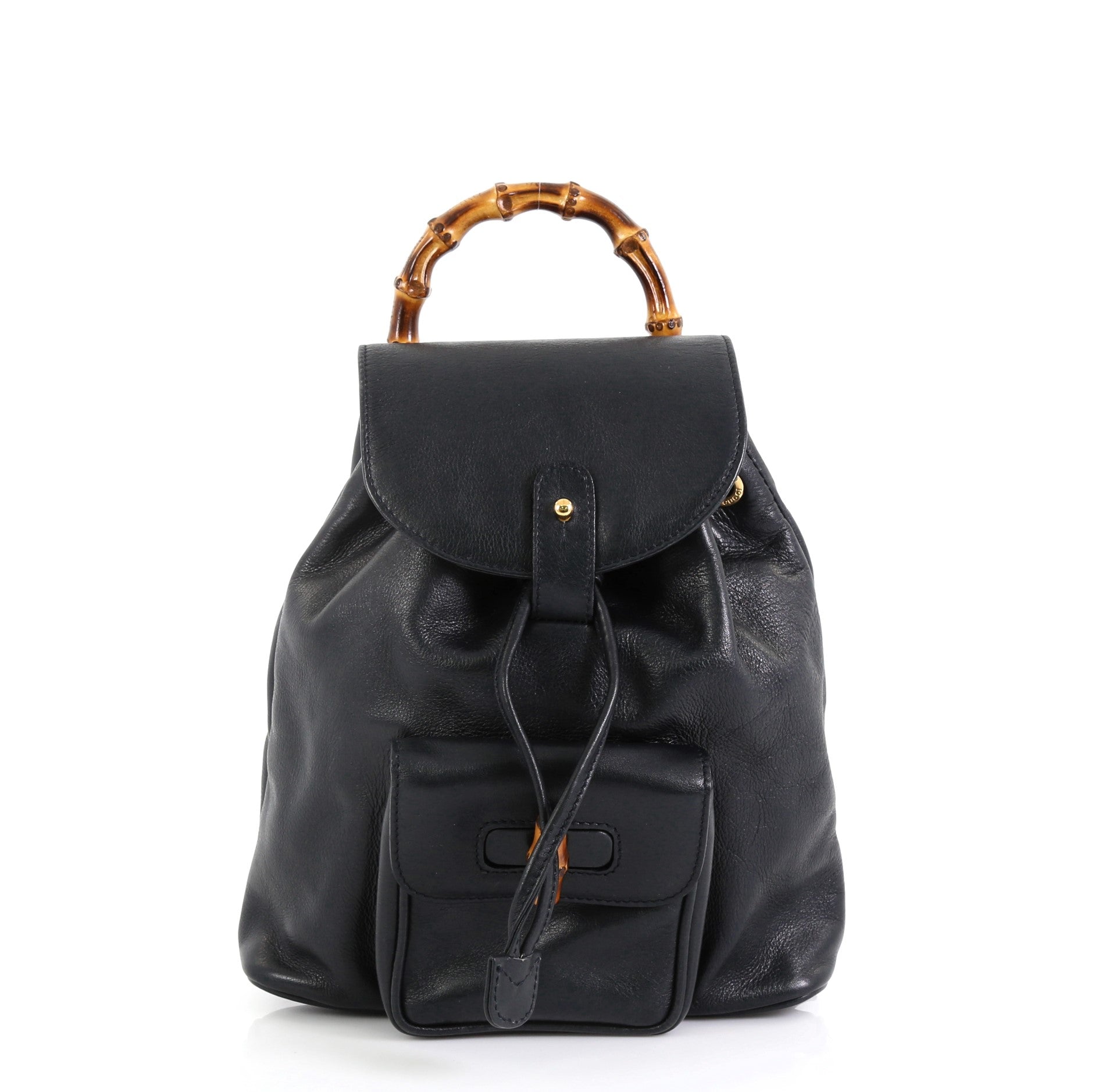 Vintage Bamboo Backpack Leather Mini