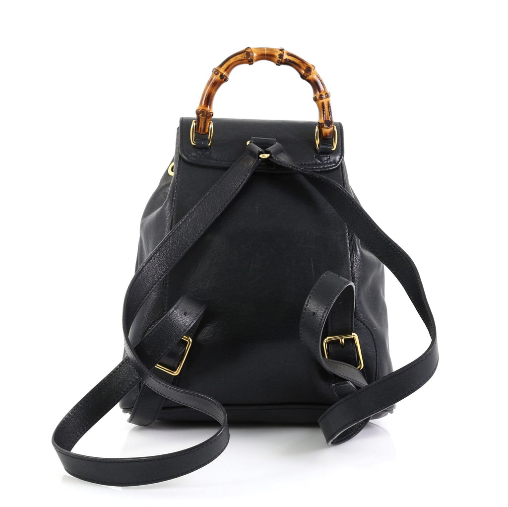 Vintage Bamboo Backpack Leather Mini