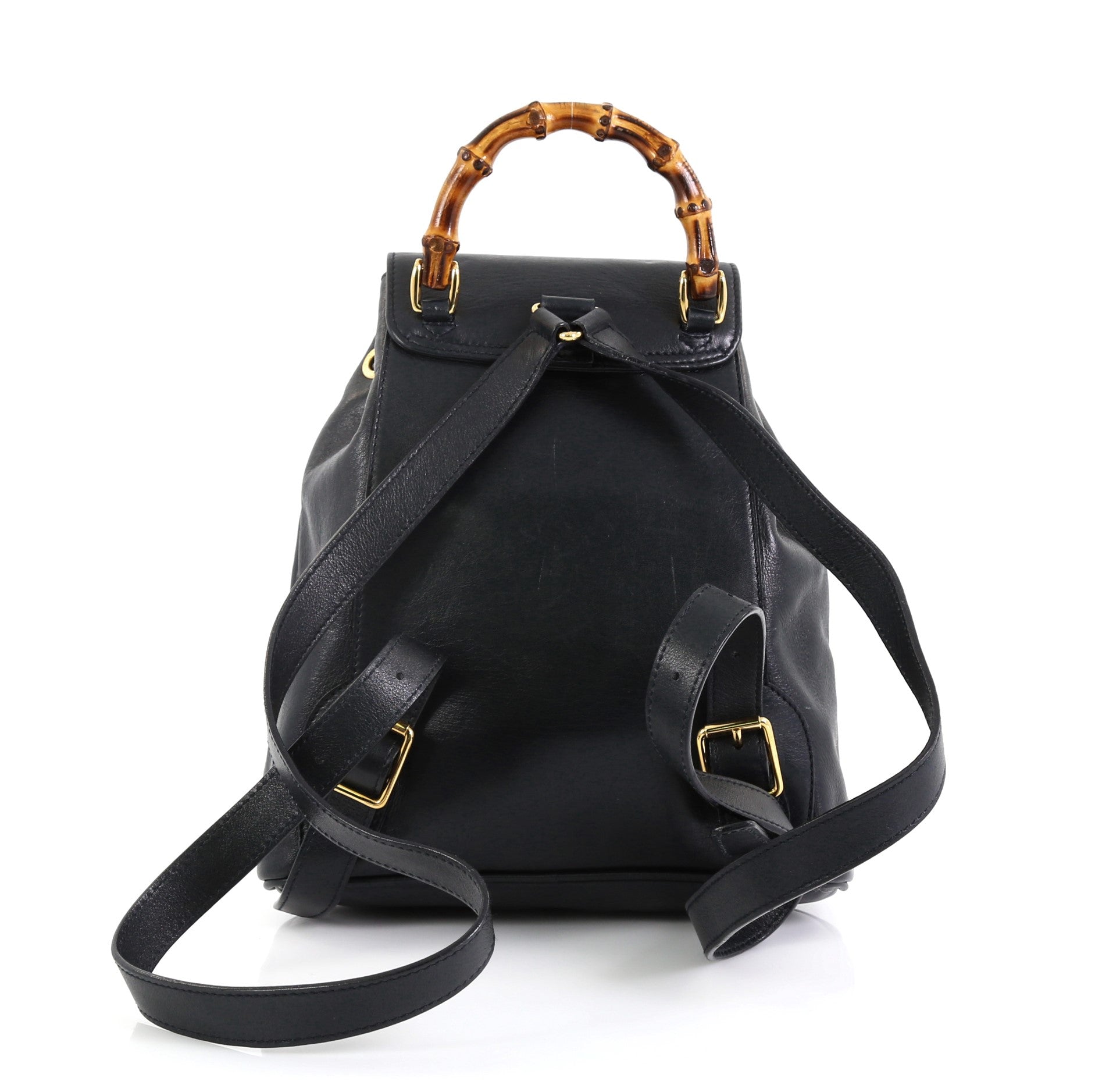 Vintage Bamboo Backpack Leather Mini