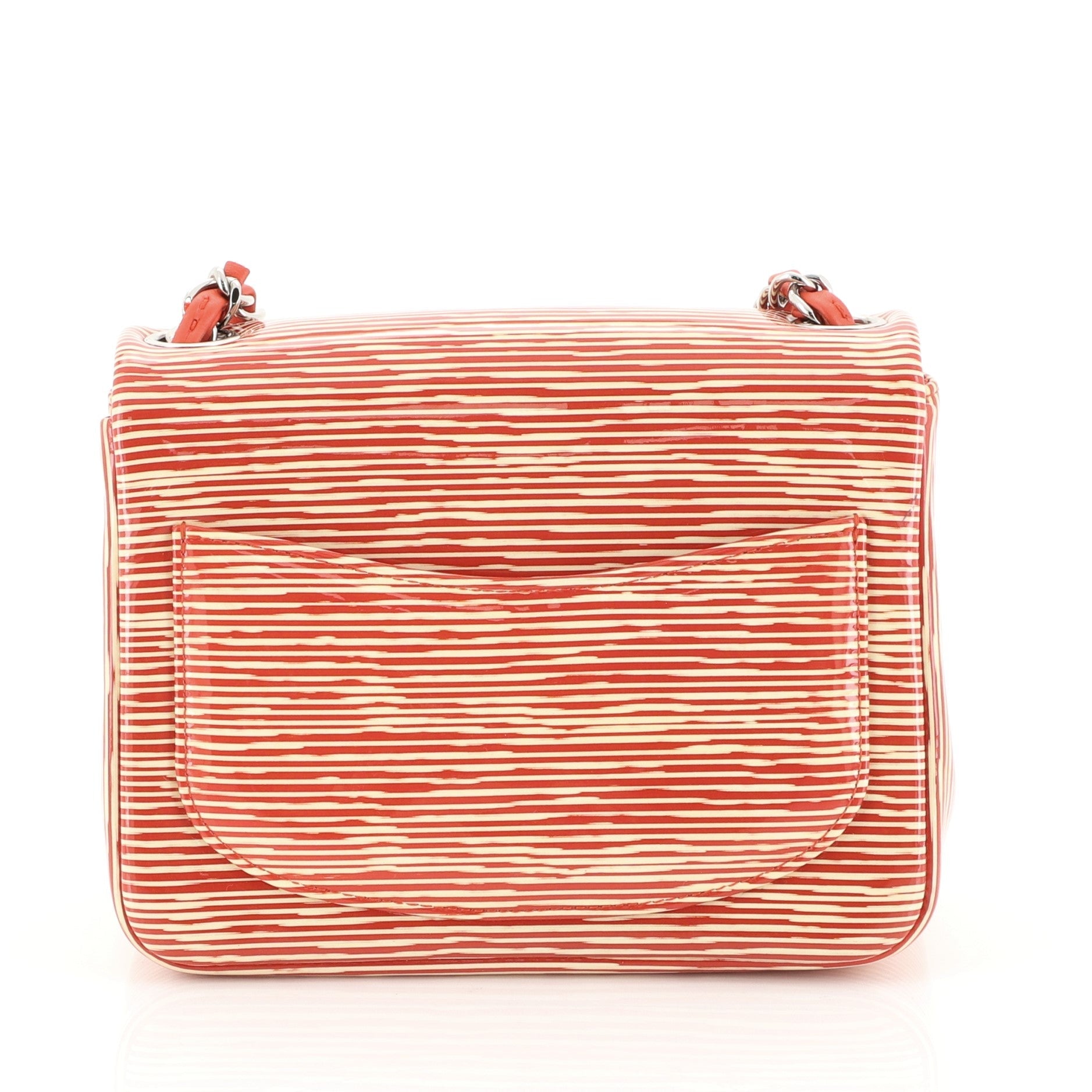 Square Classic Single Flap Bag Printed Patent Mini