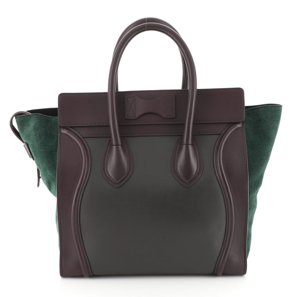 Tricolor Luggage Handbag Leather Mini