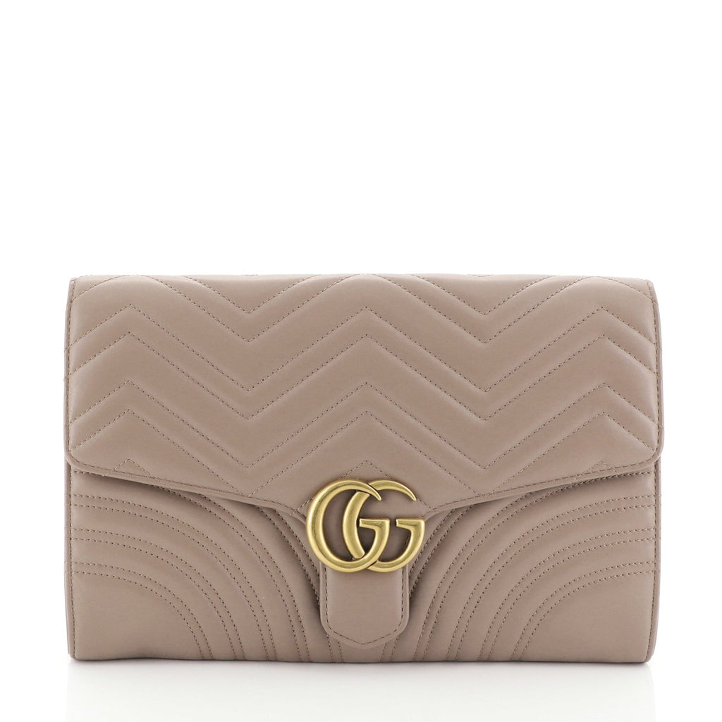 GG Marmont Flap Clutch Matelasse Leather