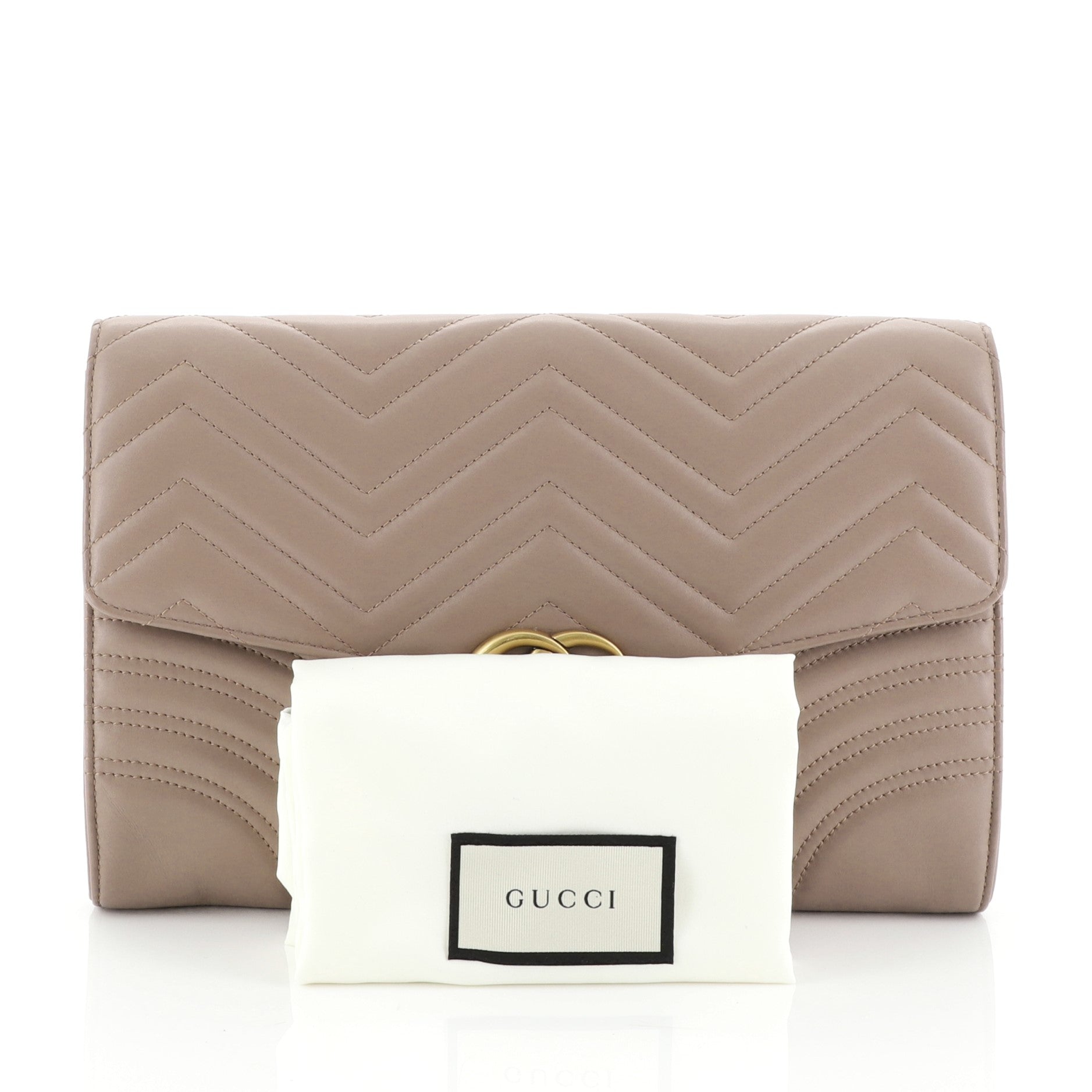 GG Marmont Flap Clutch Matelasse Leather