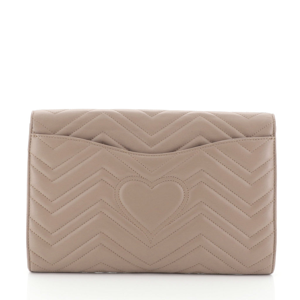 GG Marmont Flap Clutch Matelasse Leather
