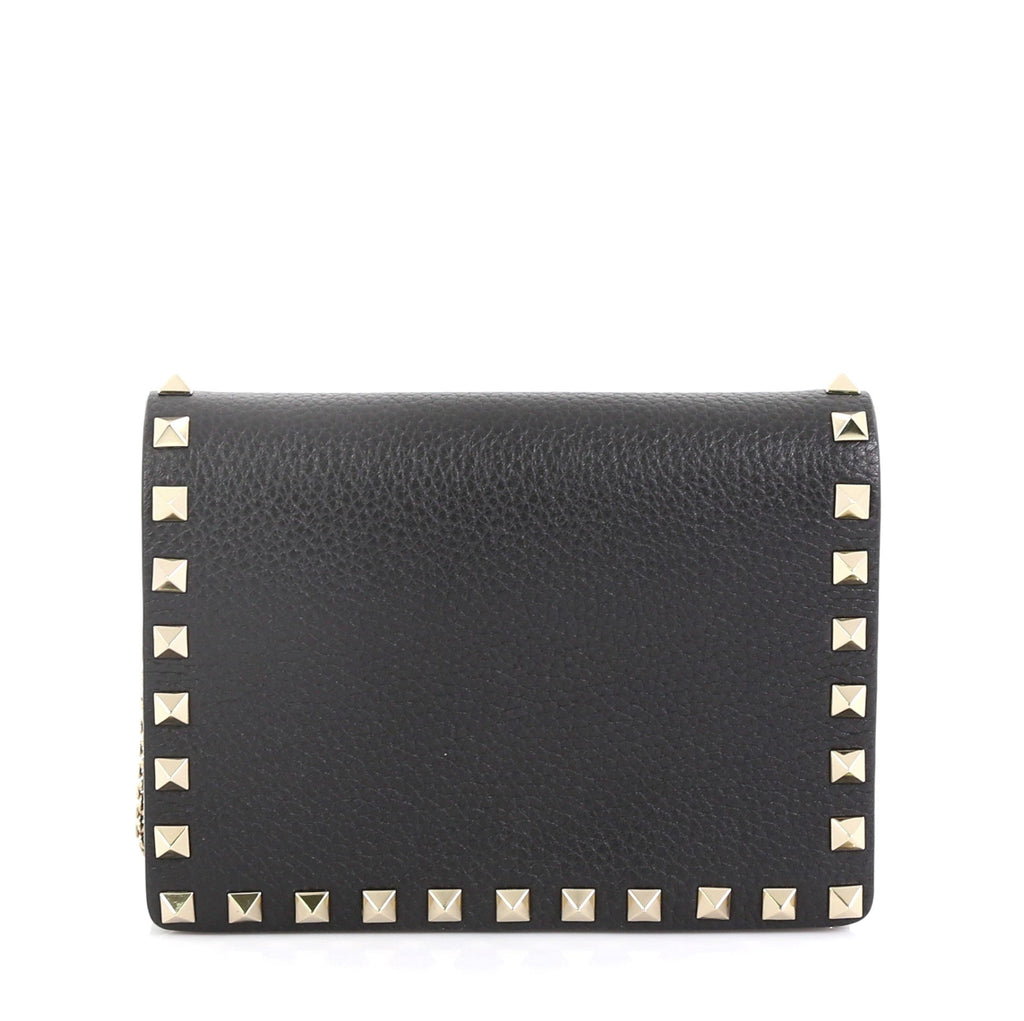 Rockstud Wallet On Chain Leather Mini