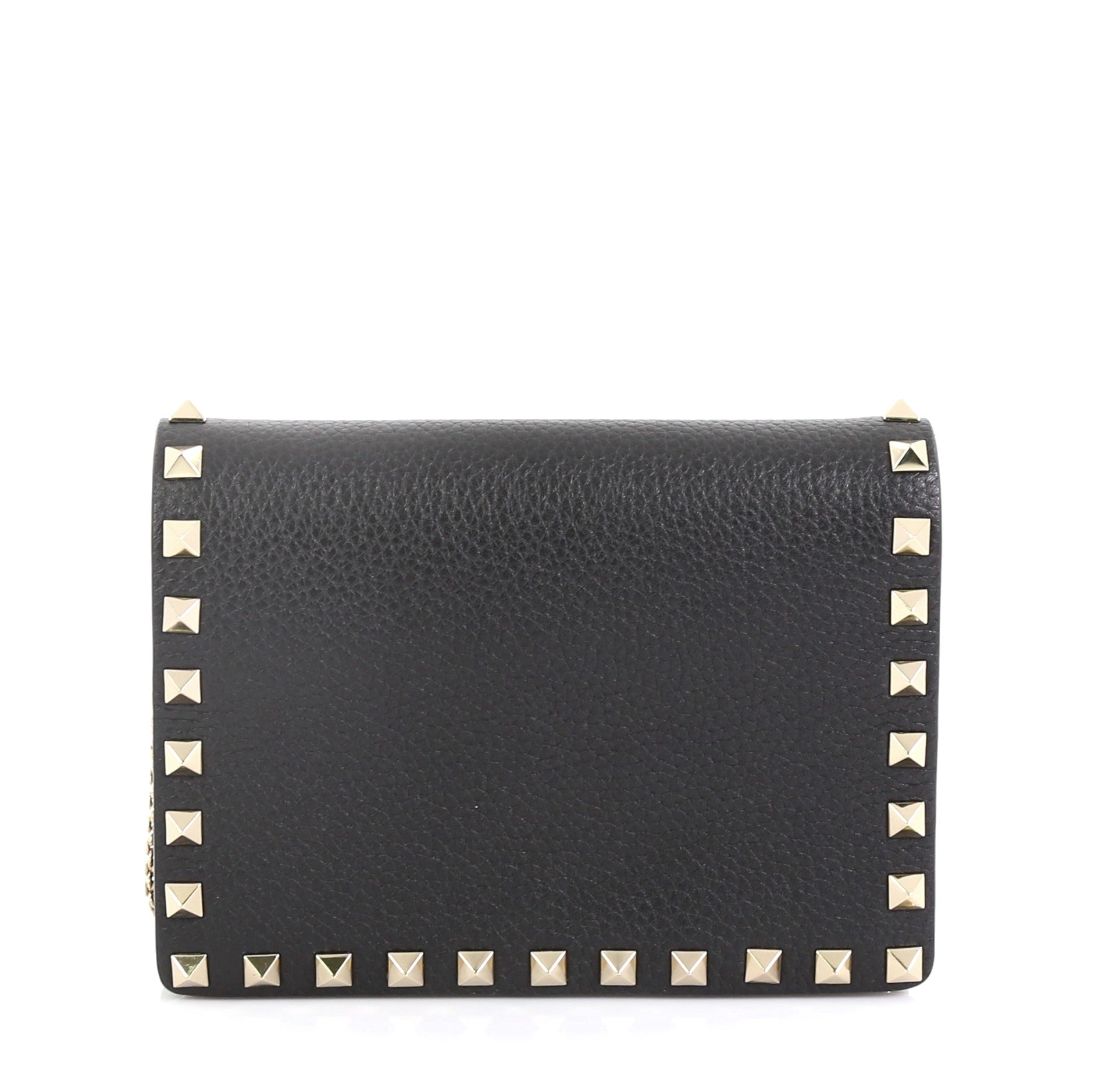 Rockstud Wallet On Chain Leather Mini