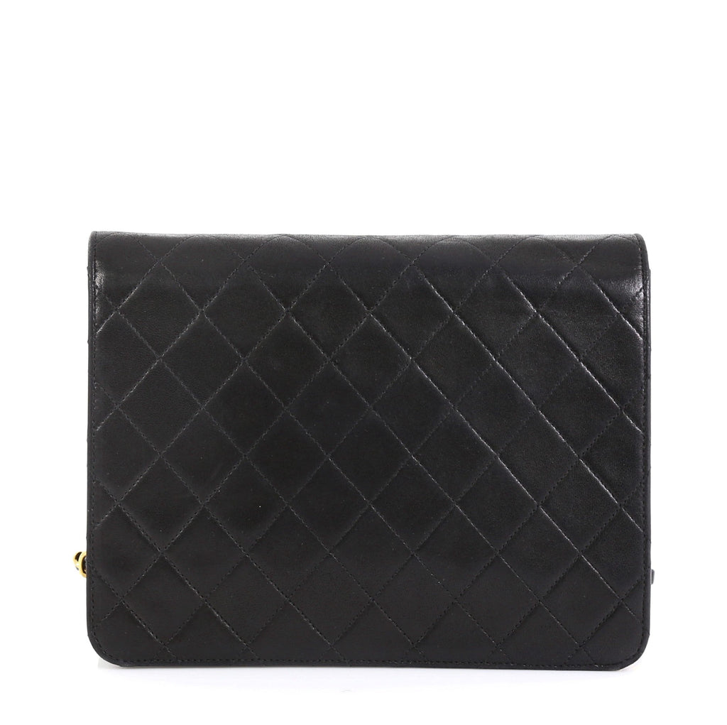 Vintage Clutch with Chain Quilted Leather Small