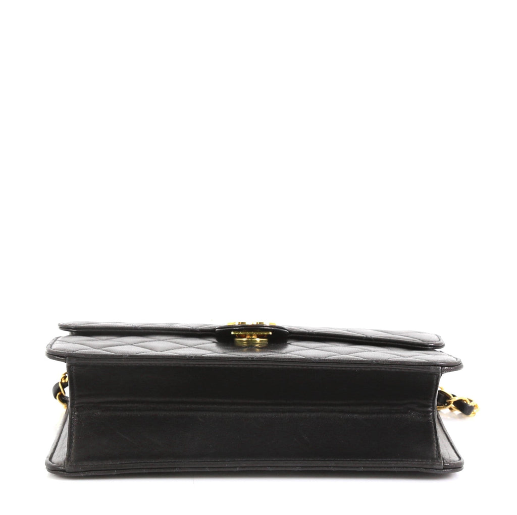 Vintage Clutch with Chain Quilted Leather Small