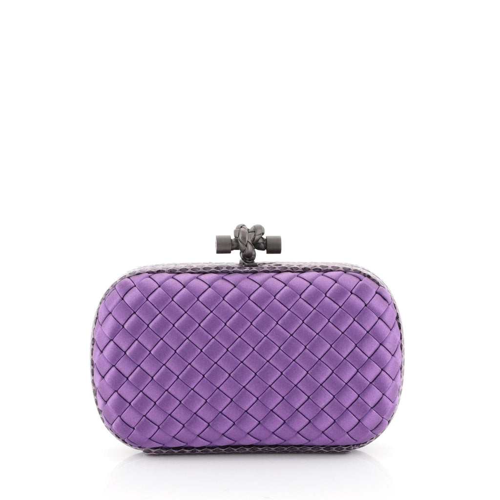 Box Knot Clutch Intrecciato Satin Small