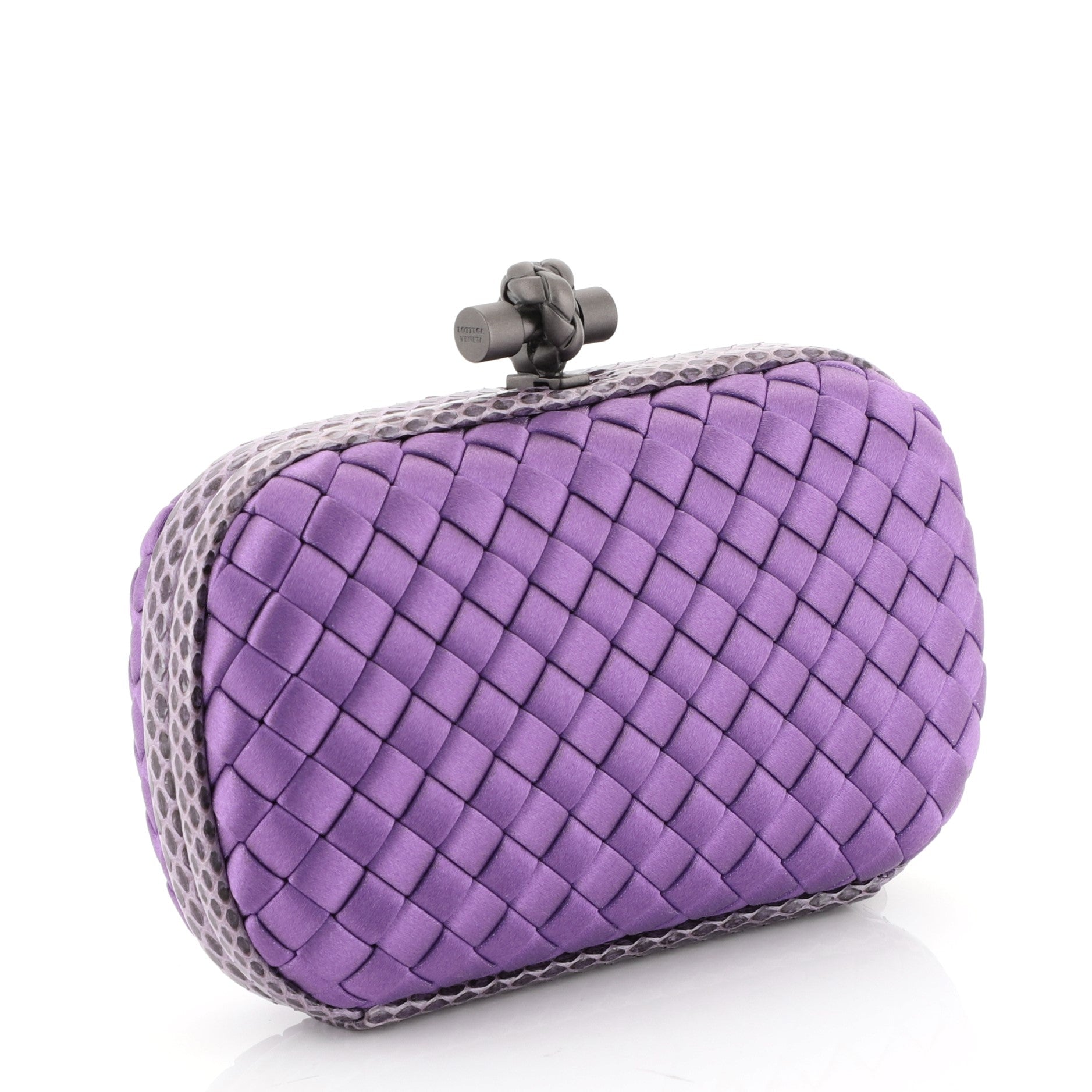 Box Knot Clutch Intrecciato Satin Small