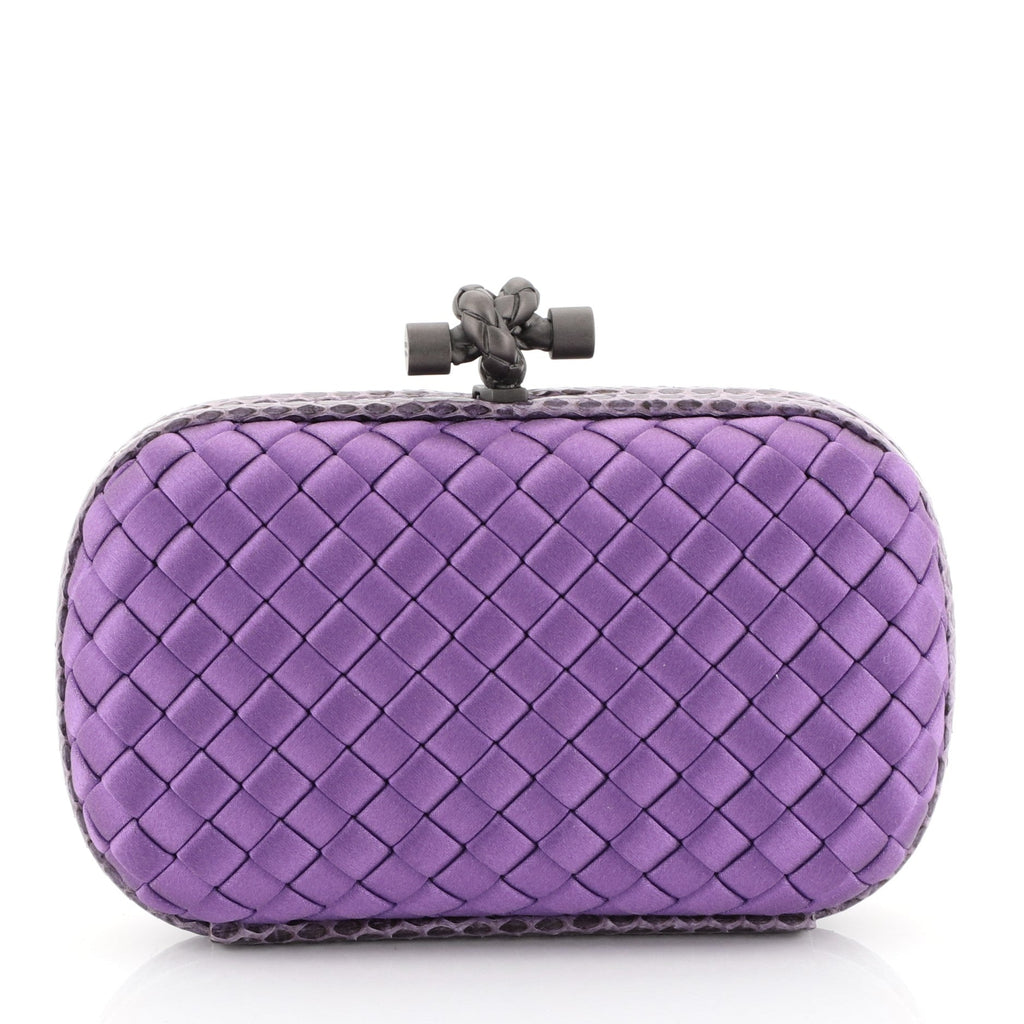 Box Knot Clutch Intrecciato Satin Small