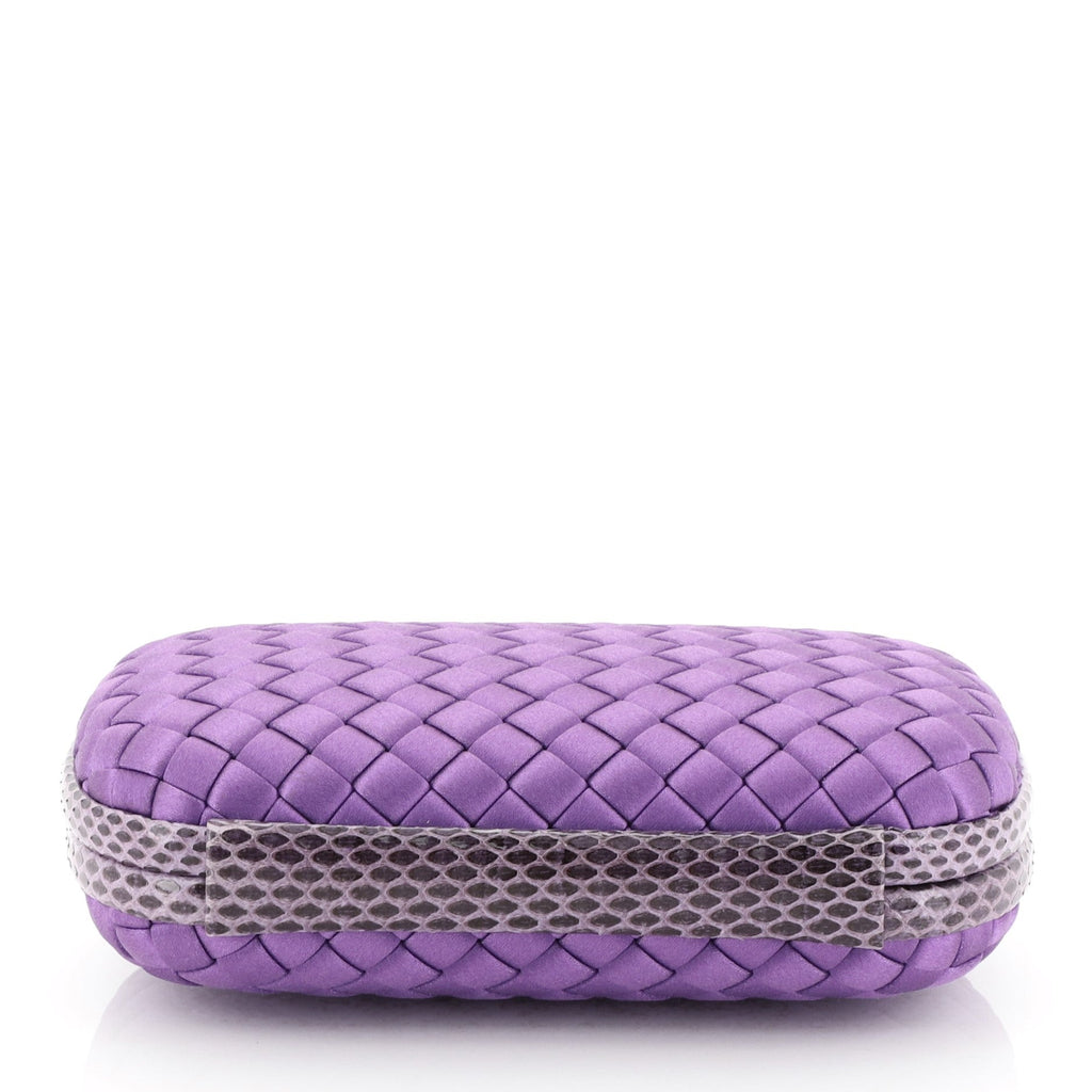 Box Knot Clutch Intrecciato Satin Small