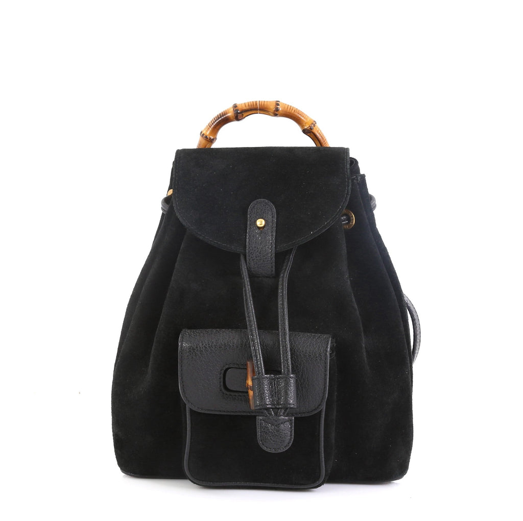 Vintage Bamboo Backpack Suede Mini
