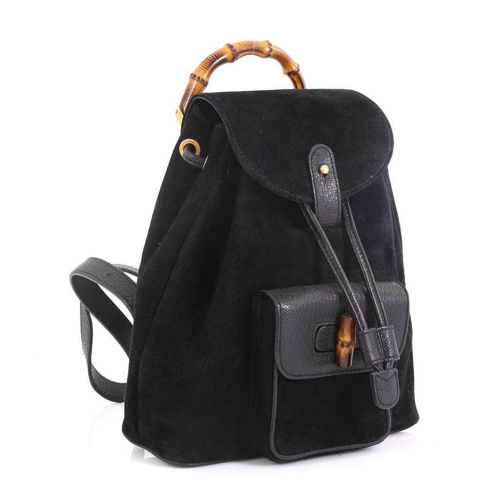 Vintage Bamboo Backpack Suede Mini