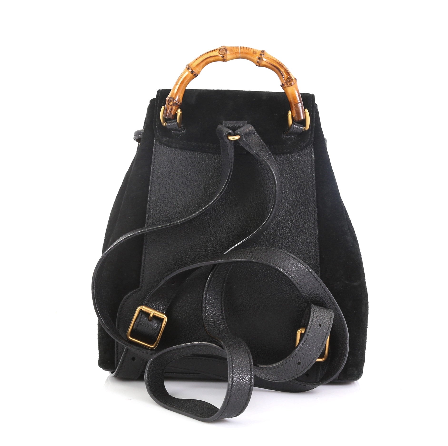 Vintage Bamboo Backpack Suede Mini
