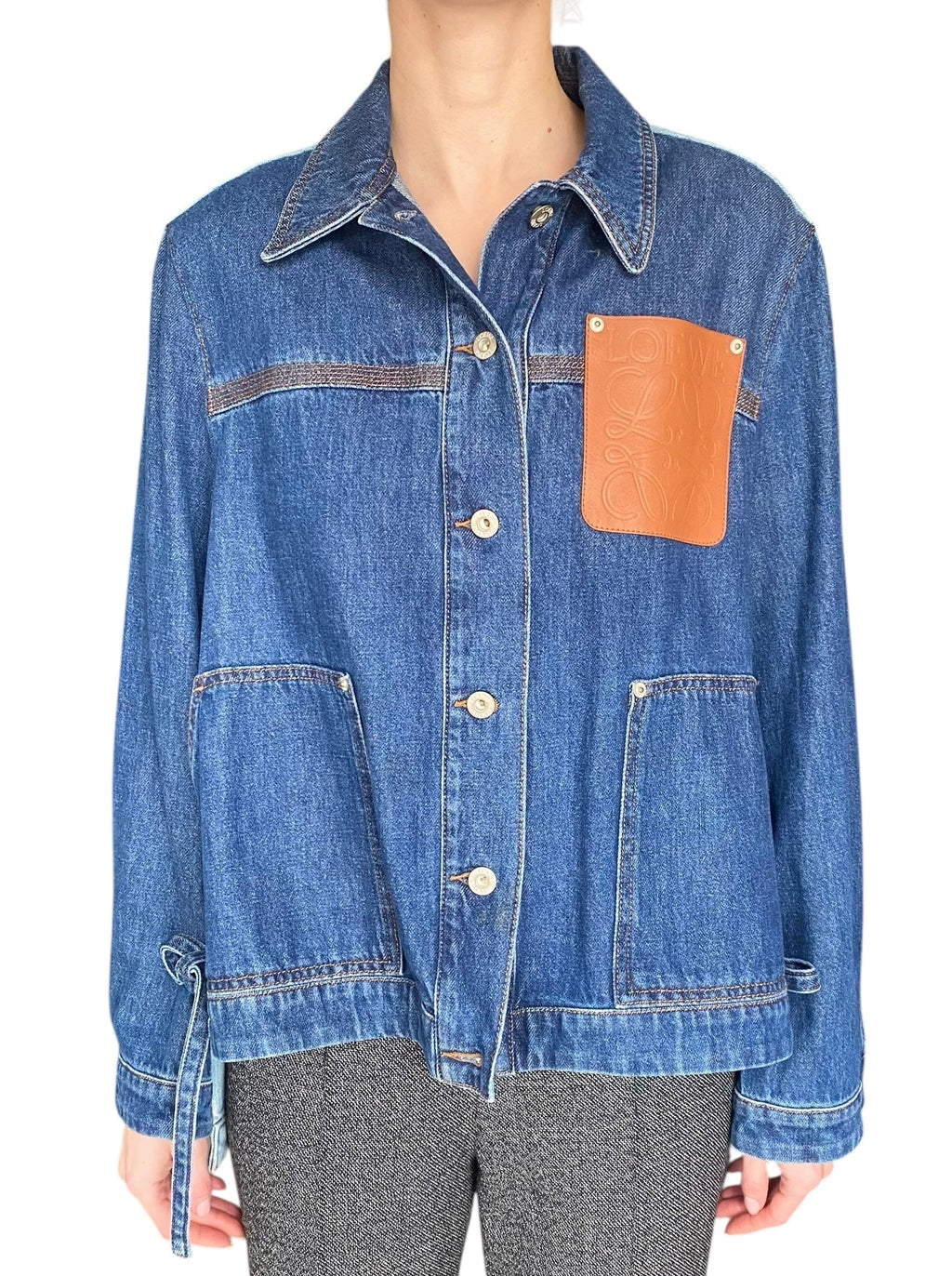 Loewe Blue Denim Anagram Logo Patch Workwear Jacket - 38 / S / US 4