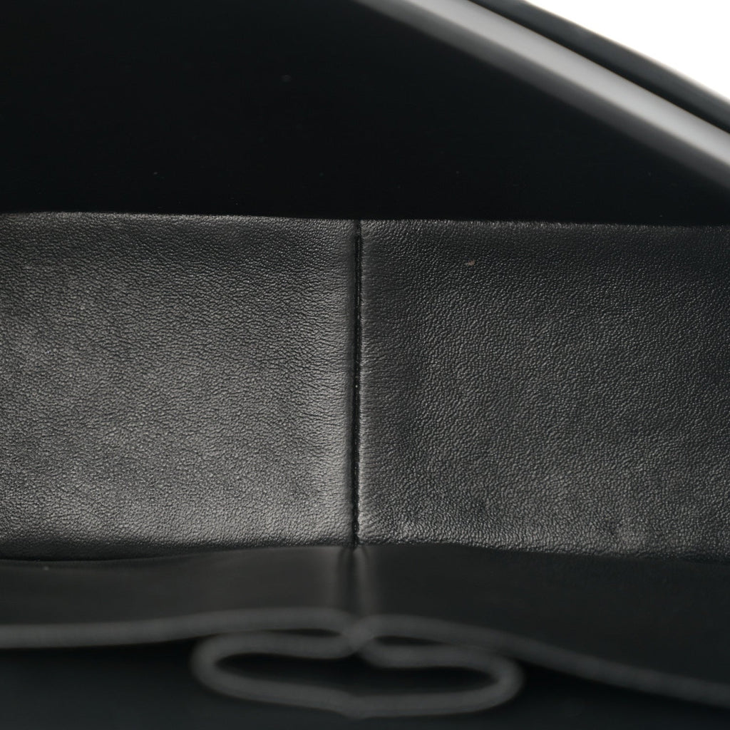 Patent Quilted Jumbo Double Flap Black