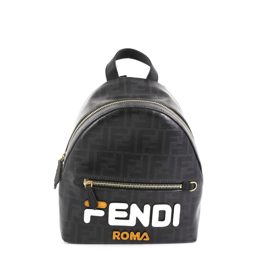 Mania Logo Backpack Zucca Coated Canvas Mini
