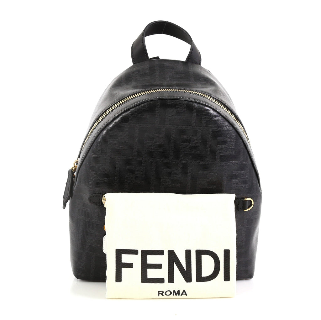 Mania Logo Backpack Zucca Coated Canvas Mini