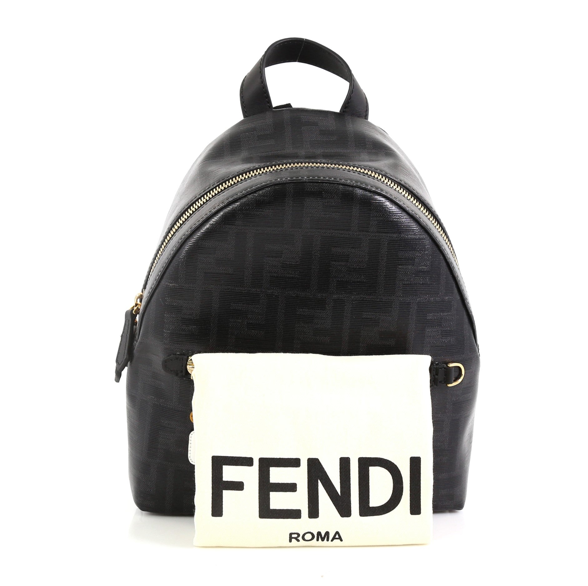 Mania Logo Backpack Zucca Coated Canvas Mini