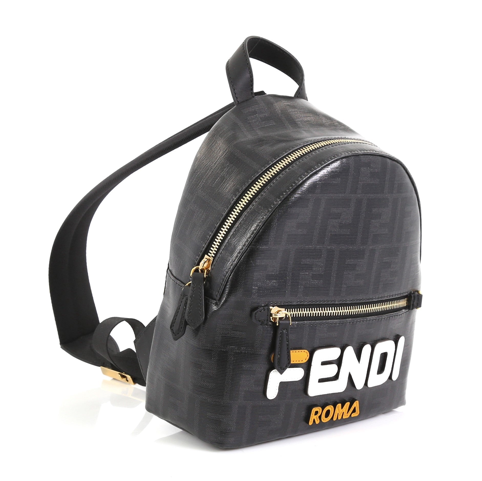Mania Logo Backpack Zucca Coated Canvas Mini