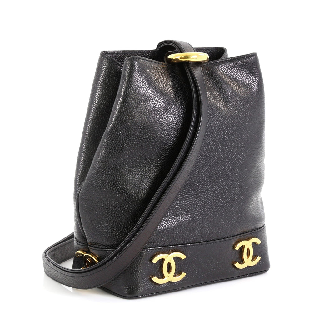 Vintage CC Bucket Shoulder Bag Caviar Mini