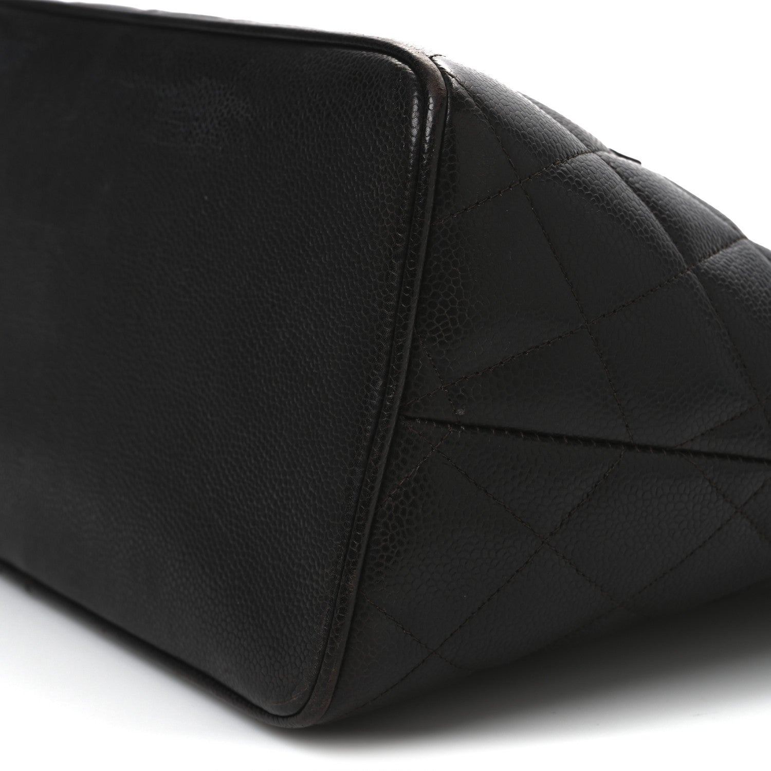 Caviar Quilted Medallion Tote Dark Brown