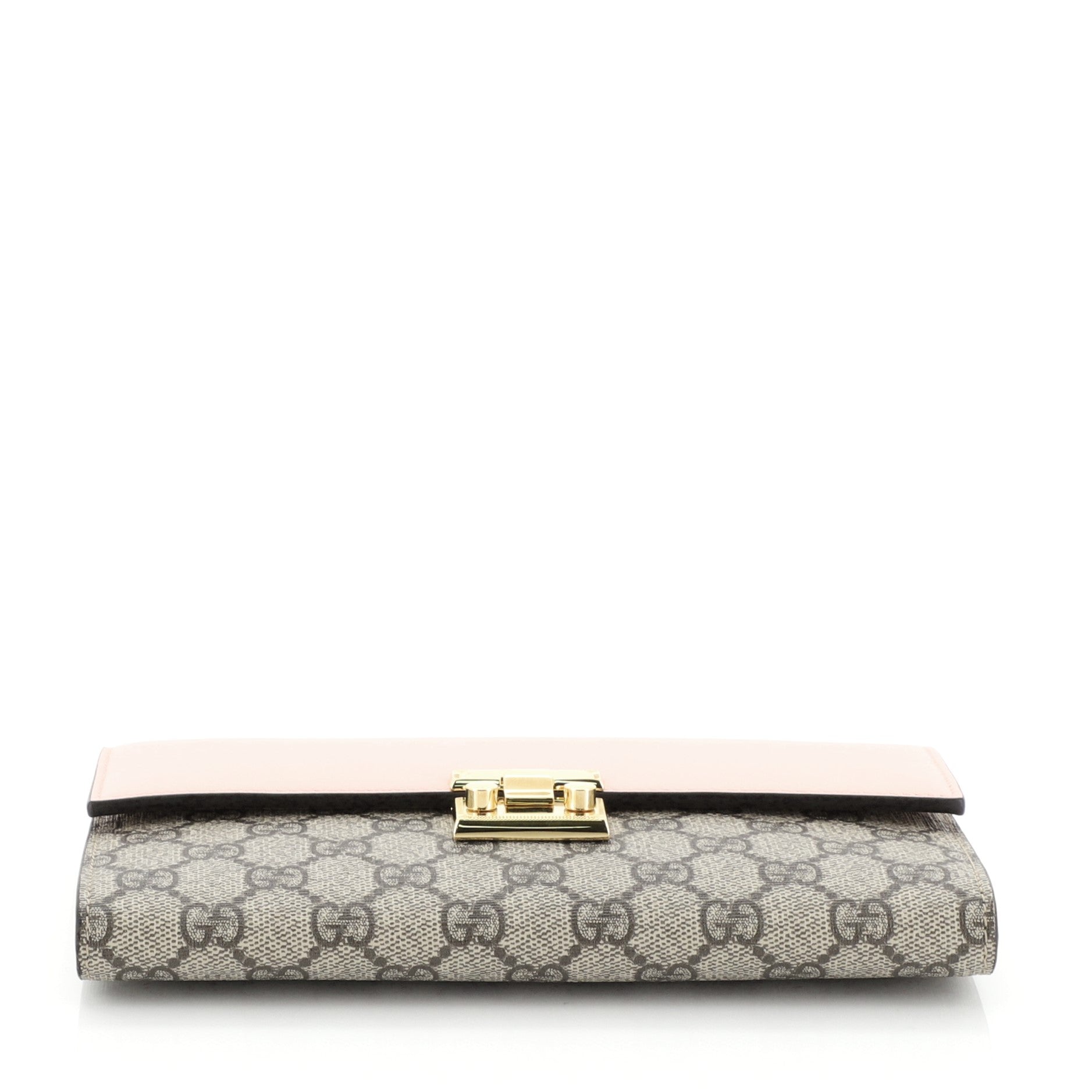 Padlock Clutch GG Coated Canvas with Leather