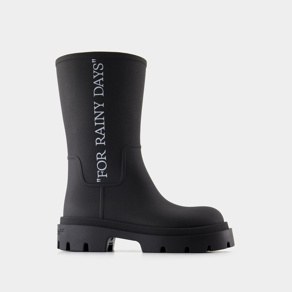 Women's Reboot Rainy Days Sneakers - OFF WHITE - Leather - Black