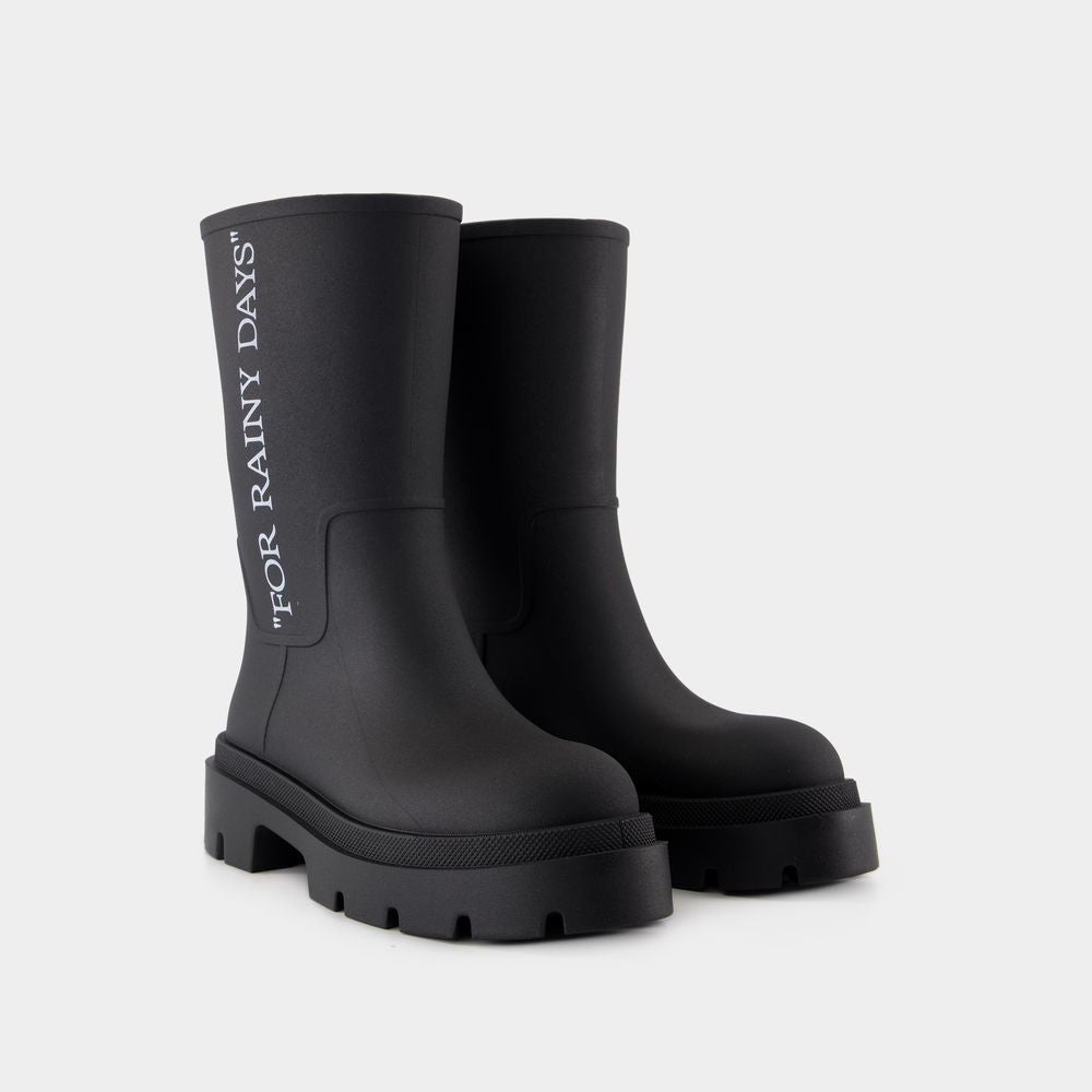 Women's Reboot Rainy Days Sneakers - OFF WHITE - Leather - Black