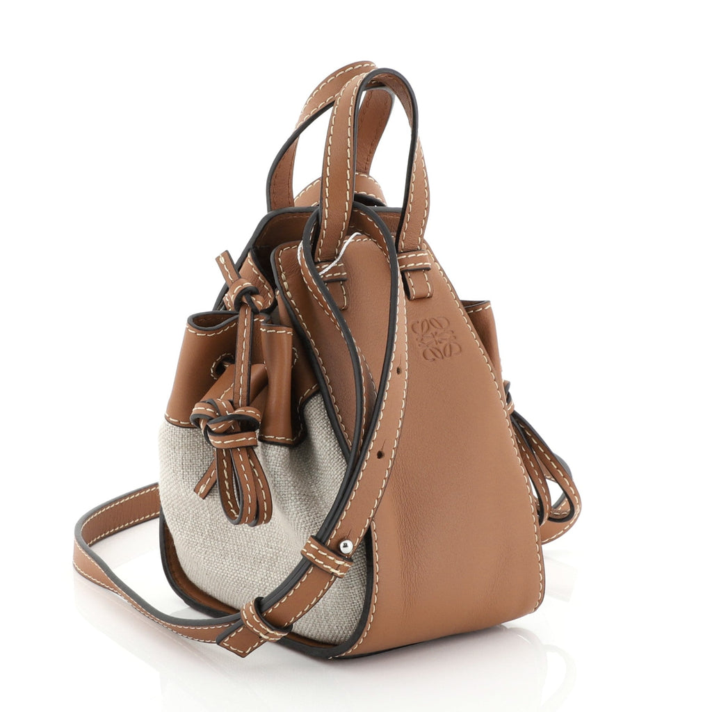 Hammock Bag Leather and Canvas Mini