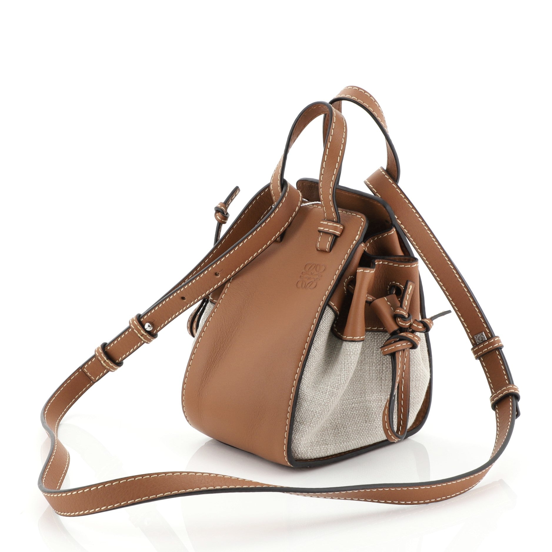 Hammock Bag Leather and Canvas Mini