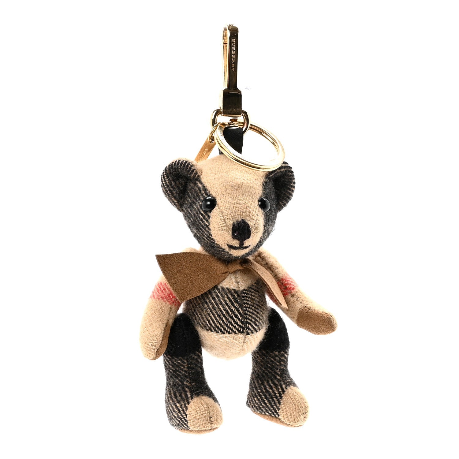 Cashmere House Check Thomas Bear Bag Charm Camel Gold