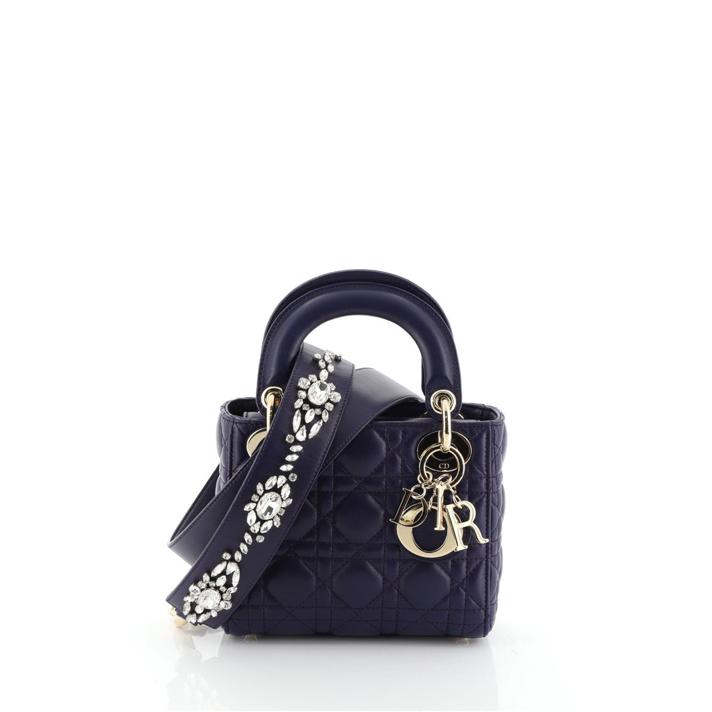 Lady Dior Handbag Cannage Quilt Lambskin Mini