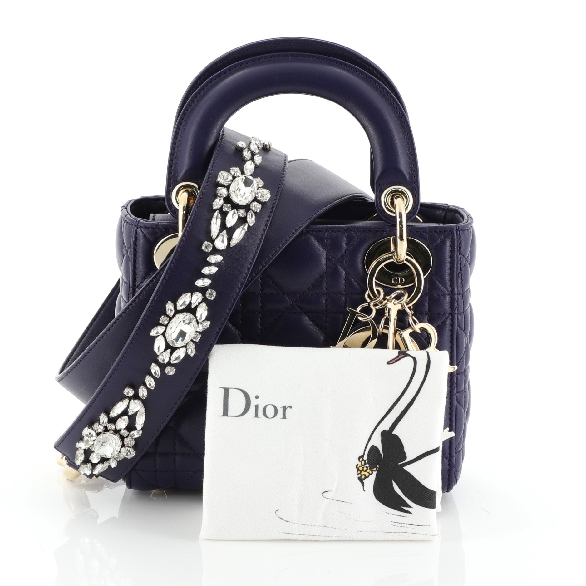 Lady Dior Handbag Cannage Quilt Lambskin Mini