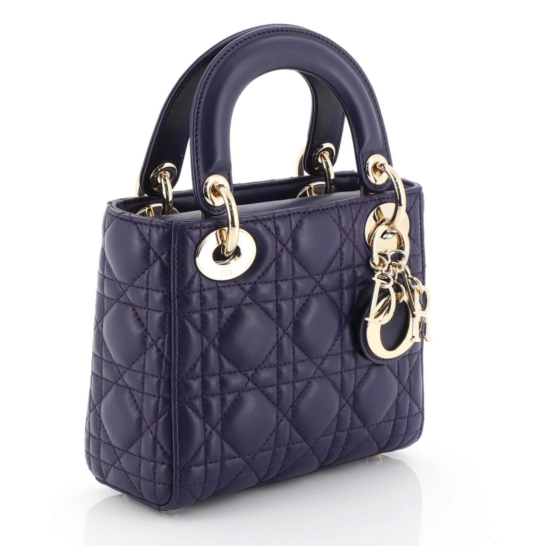 Lady Dior Handbag Cannage Quilt Lambskin Mini