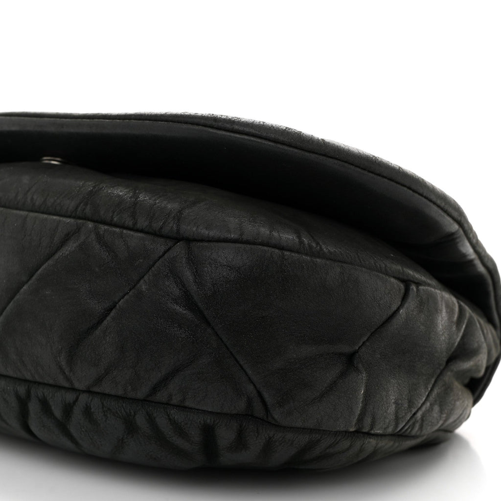 Iridescent Calfskin Glint Flap Black