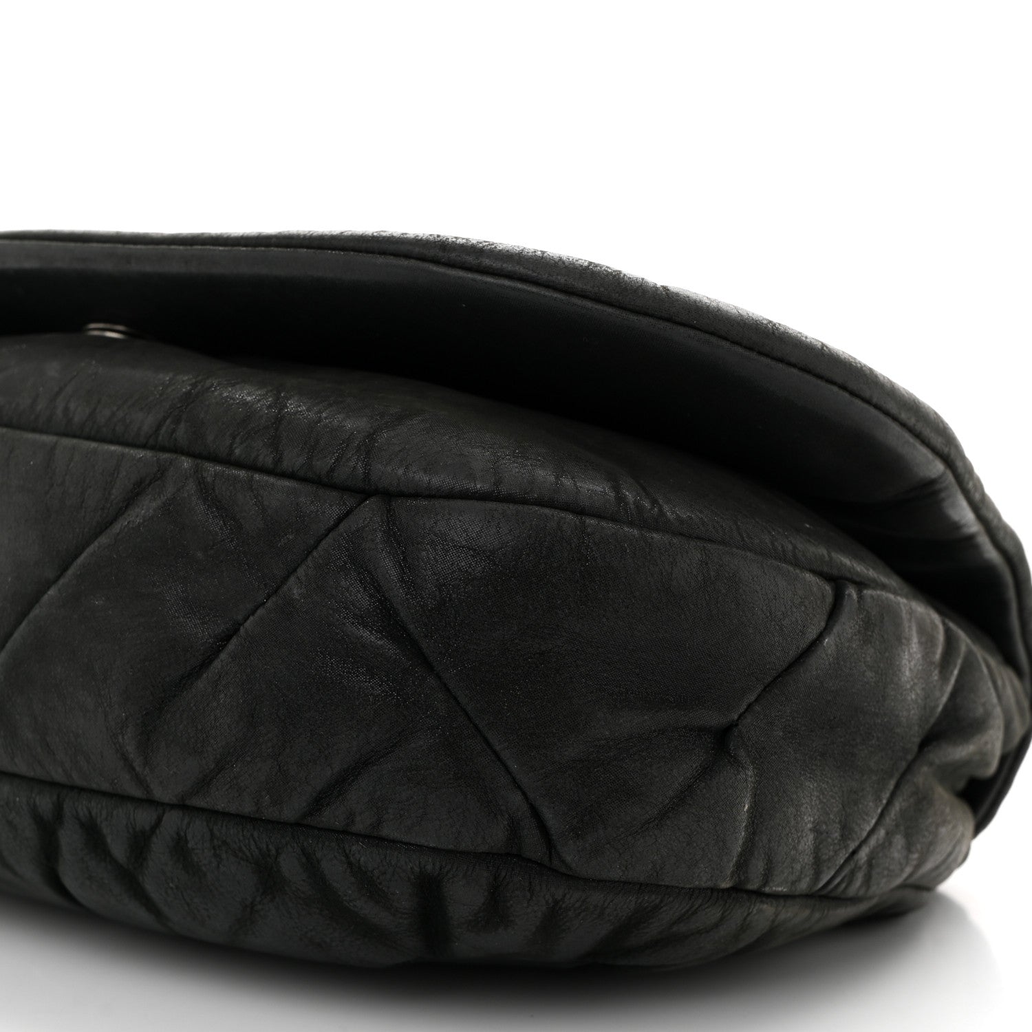 Iridescent Calfskin Glint Flap Black