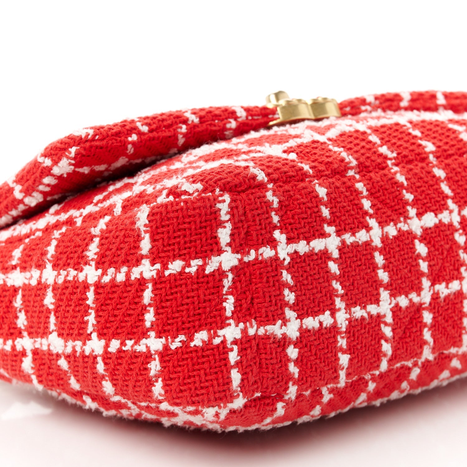 Tweed Quilted Medium Chanel 19 Flap Red White