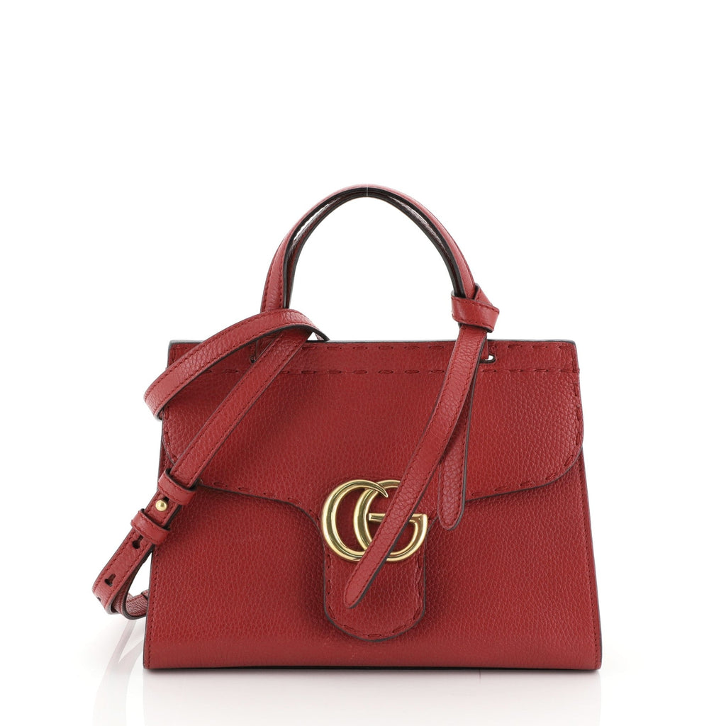 GG Marmont Top Handle Bag Leather Mini