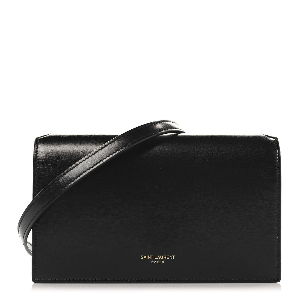 Smooth Calfskin Monogram Crossbody Bag Black