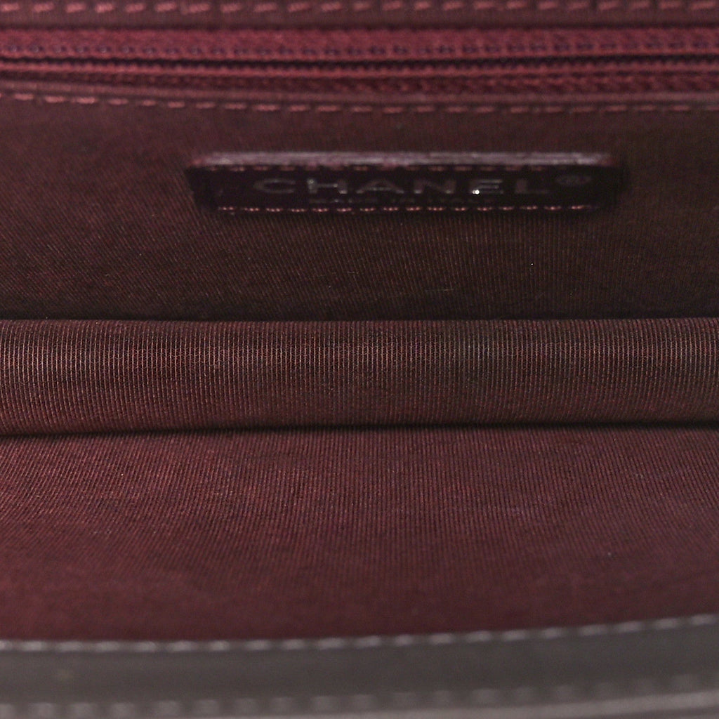 Goatskin Quilted Large CC University Top Handle Flap Grey