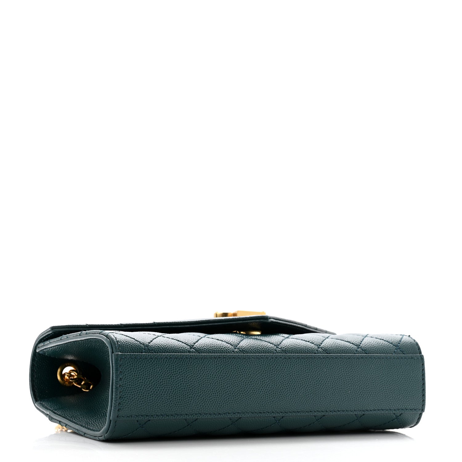 Grain De Poudre Textured Mixed Matelasse Triquilt Small Monogram Satchel Sea Turquoise