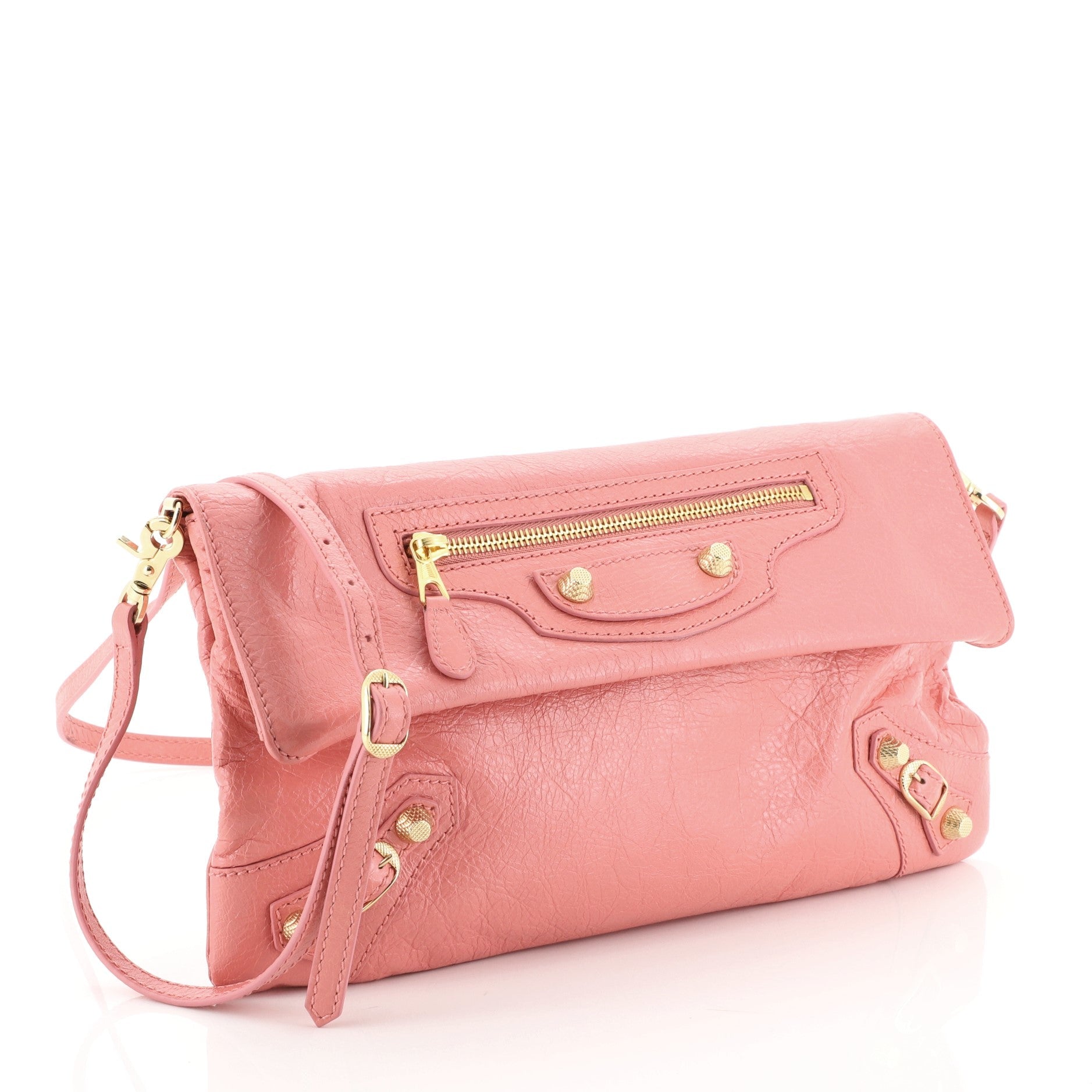 Envelope Strap Clutch Giant Studs Leather