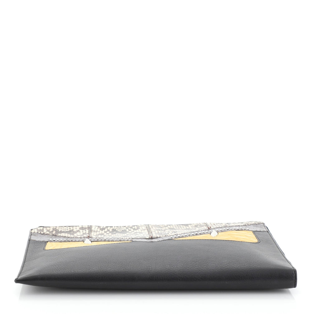 Monster Clutch Leather with Python and Crocodile Medium