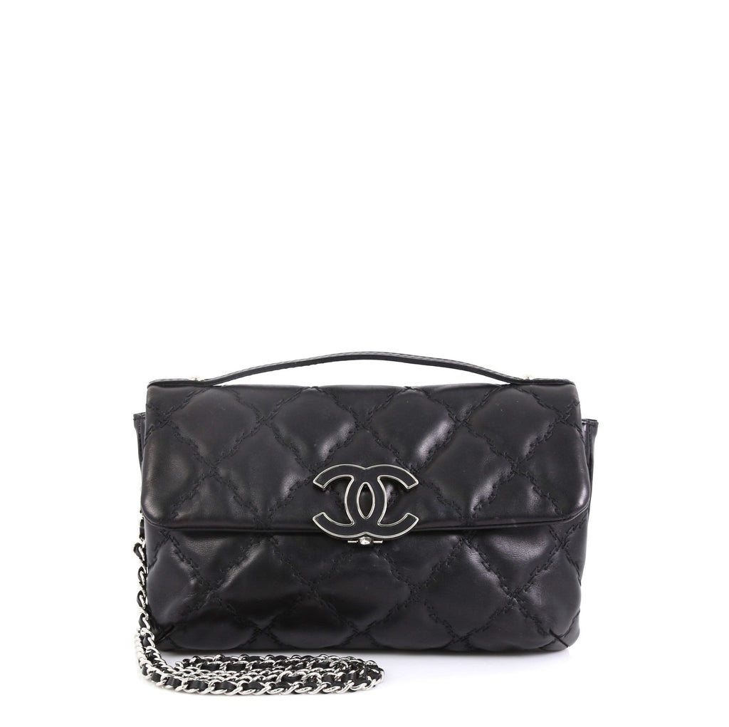 Double Stitch Hamptons Flap Bag Quilted Calfskin Mini